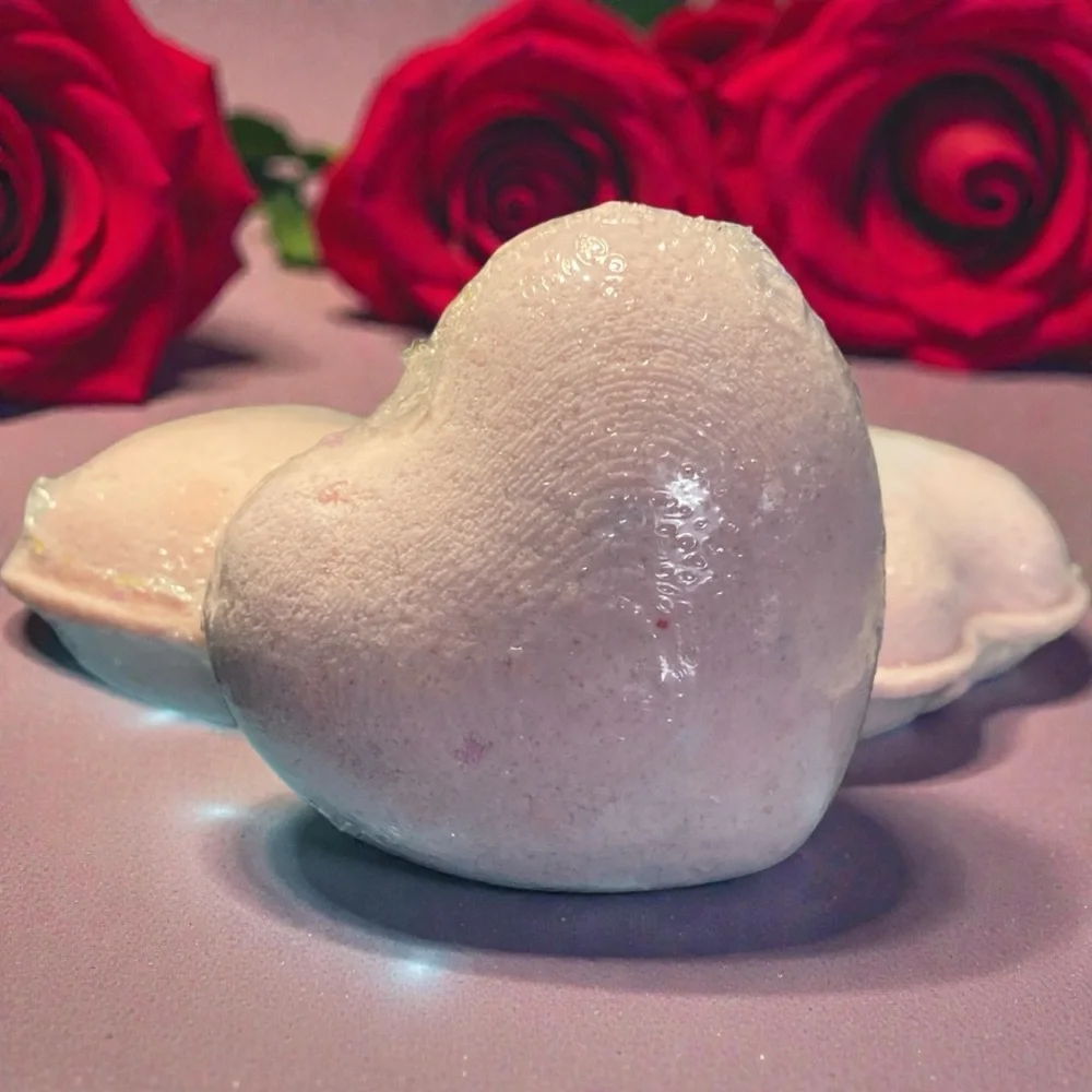 Hand Crafted Heart-Shaped Bath Bomb - Picture 6 of 7